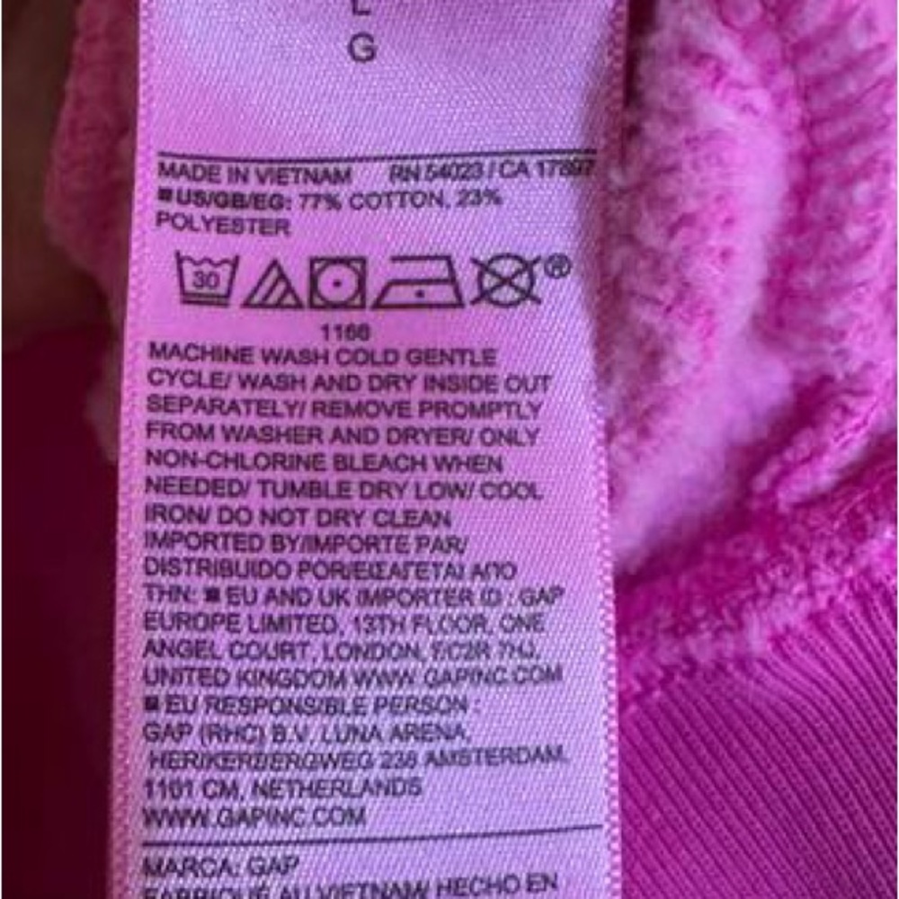 Hot Pink VintageSoft Sweatshirt from GAP. - Picture 9 of 13